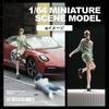 164 Scale Figure of a Girl In Casual Clothes, Miniskirt, and Green Bag, Model Kit, Diorama, Item Number 22223598 [Used]