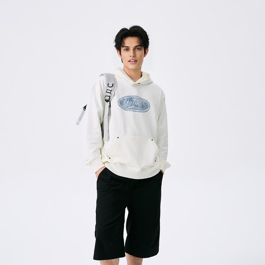 MLB Monogram Vintage Sports Casual Printed Fashion Simple Loose Comfortable Long Sleeve Hoodie Unisex Hoodies Cream 3AHDM0551-50CRS
