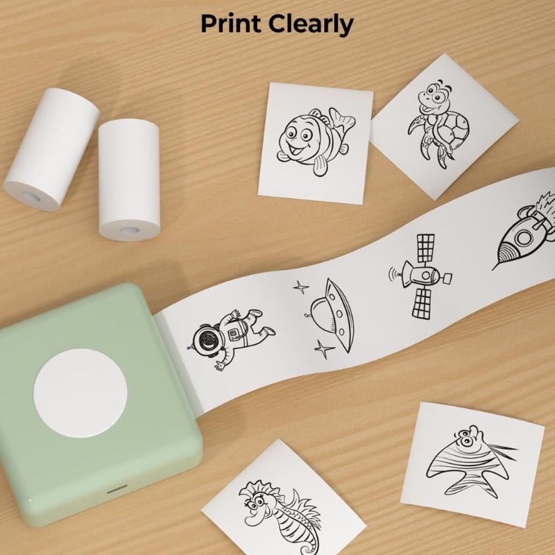 20Pack Mini Printer Thermals Paper Roll 57x25mm SelfAdhesive Sticker Labels BPAFree for Kids Crafts DIY Printing