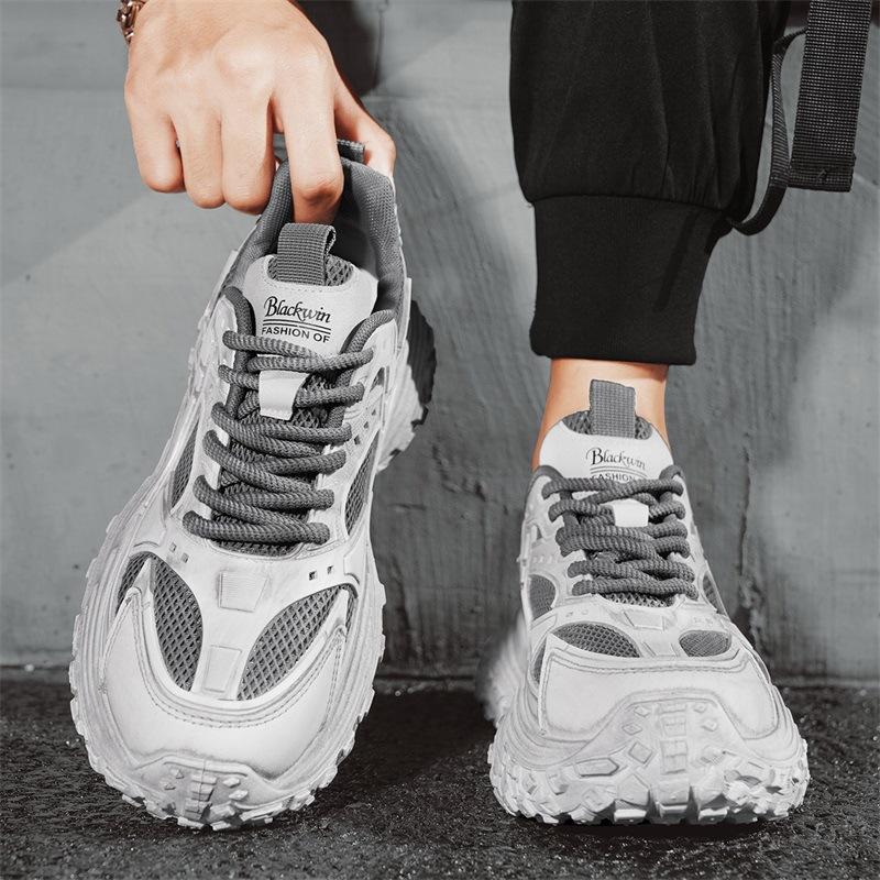 

2025 мужская обувь весенняя спортивная повседневная обувь персонализированная универсальная платформа увеличивающая рост приливная обувь в стиле инс ретро обувь старого папы 39 серый