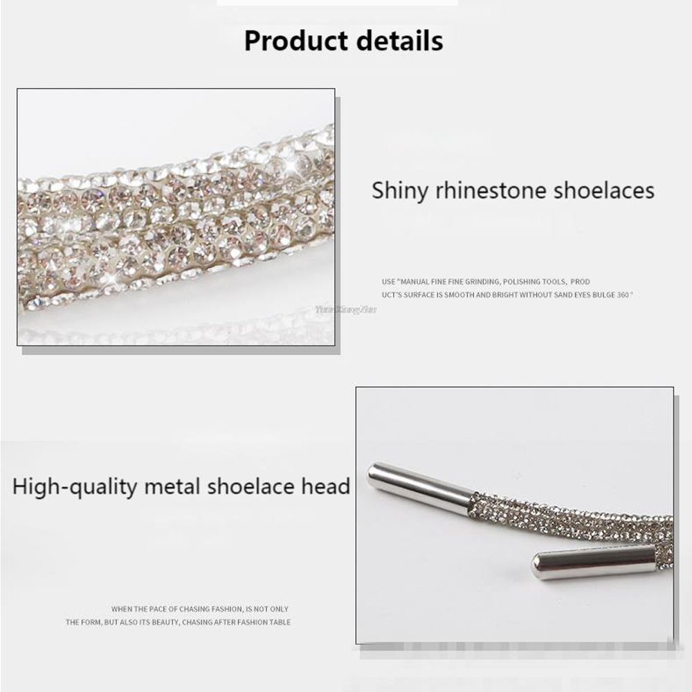 1PC Fashion Cross Braiding Strap Drawstring Bright Strings Shoe Laces Rhinestone ShoeLaces Sneakers Laces
