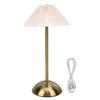 Pleated Table Lamp Touch Control 3 Colors Stepless Dimming USB Rechargeable Retro Cordless LED Nightstand Lamp for Bedside Living Room