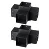 Kit de support de pergola 15x15 cm, Dimensions intérieures 14,2x14,2 cm 2 pièces Support d'angle 4 voies Robuste pour menuiserie Bricolage Kit de base de poteau, Installation facile Poutres en bois pour