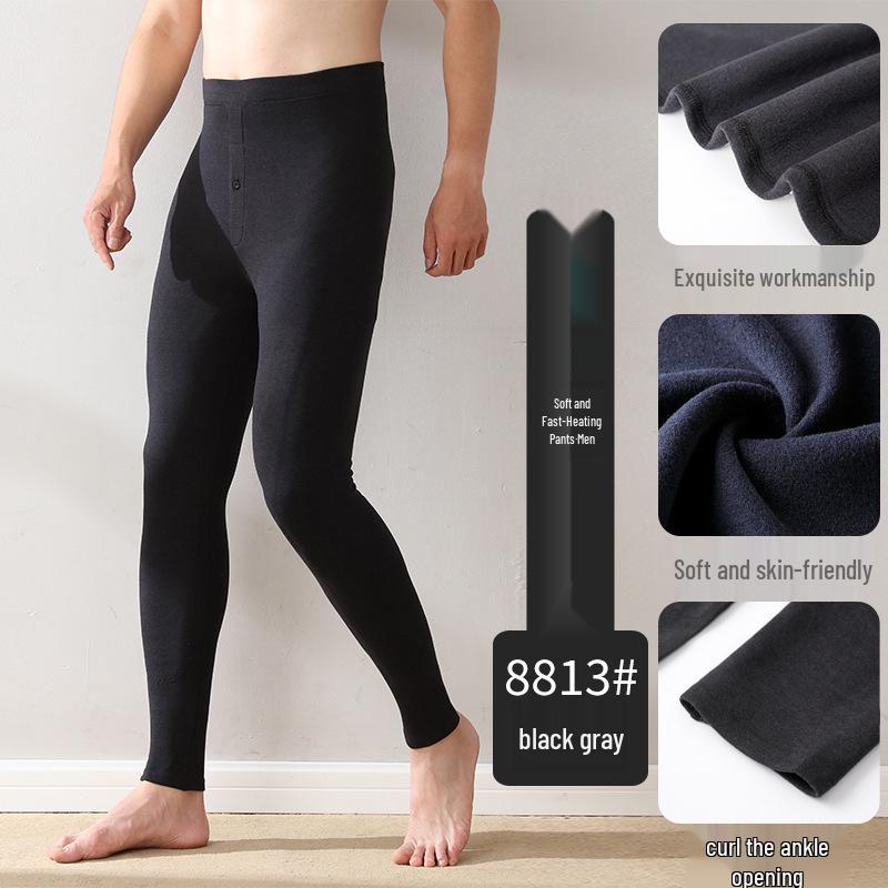 Men's and Women's High Waist Slim Fit Wool Base Layer Pants for Autumn/Winter - Warm Camel Hair Thin Pants