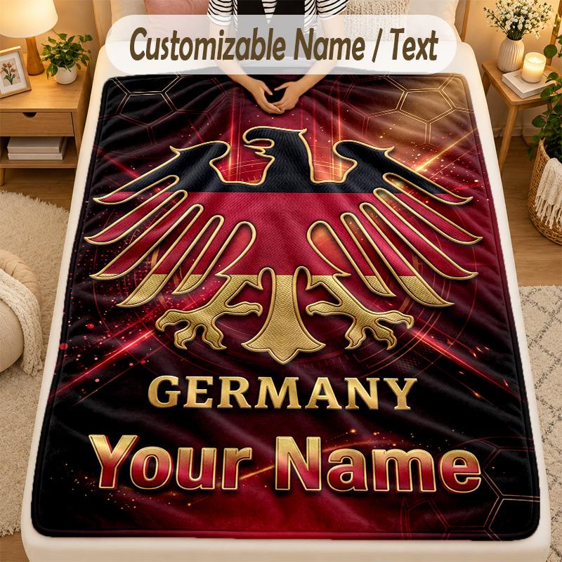 FlaneldeckeEintracht Frankfurt Benutzerdefinierter Name Text Personalisierte Weiche Warme Überwurfdecke Heimdekoration Geschenk