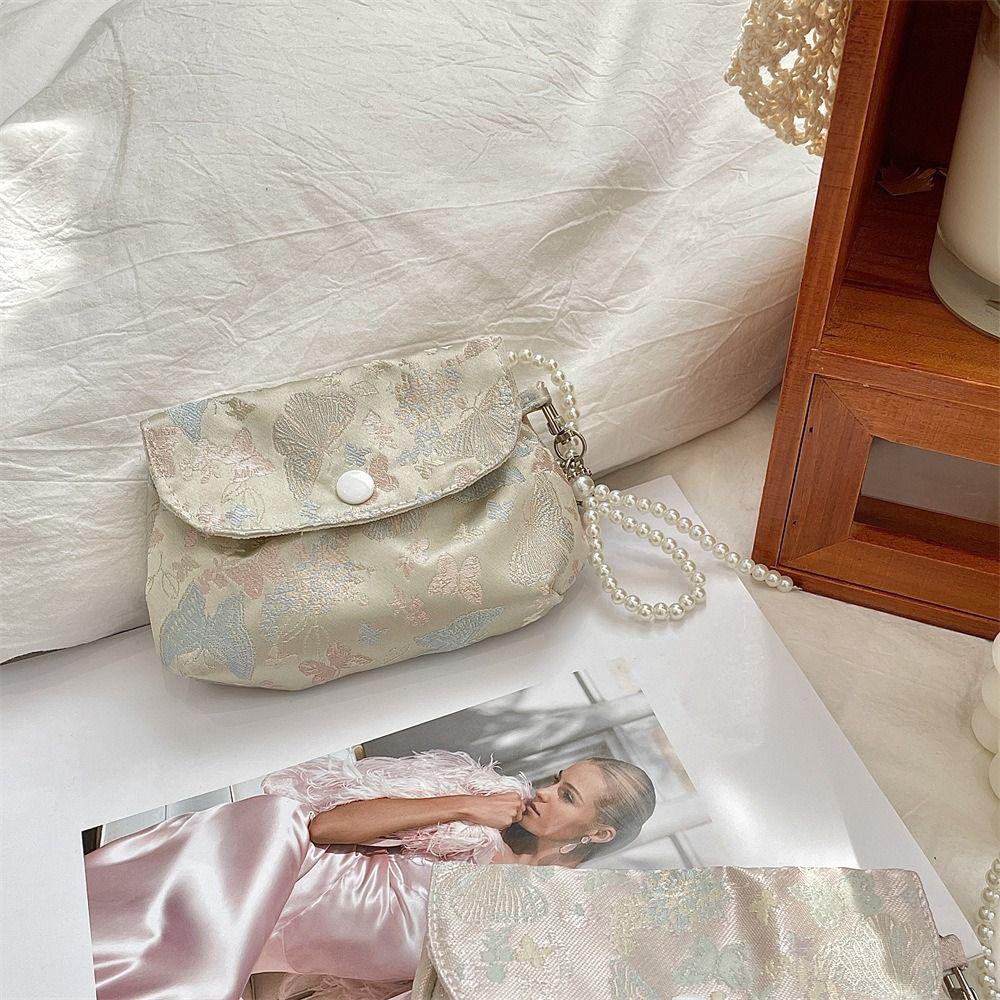 Embroidery Button Coin Purse Butterfly Chinese Style Storage Bag  Jewelry Packing