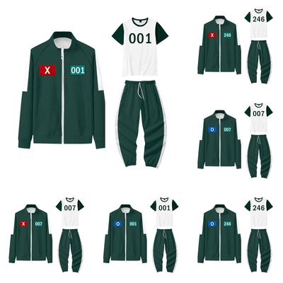 Child Zipper Sweatshirt Hoodie Sports Casual Sweatshirt And Trousers And Short Sleeve Shirts Set