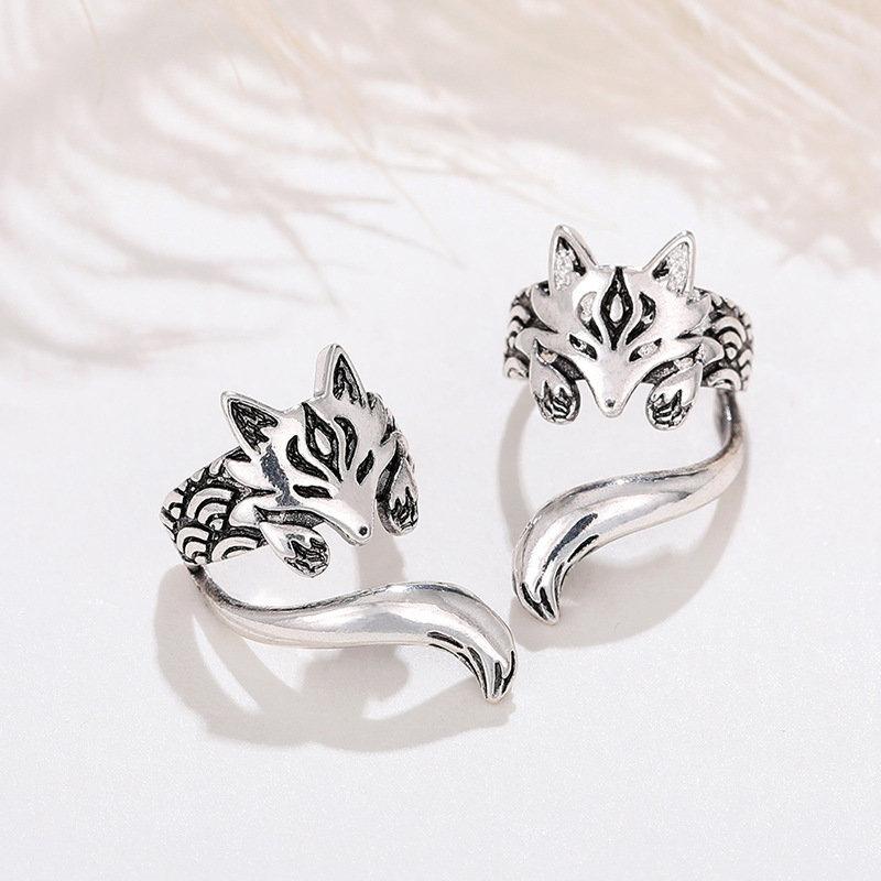 Cute Fox Ear Ear Clip Women's New Retro Fashion Creative Small Animal Earrings Earclip Jewelry