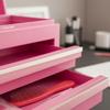 Three-Tier Storage Box Hinged Lid Metal Pull-out Drawers