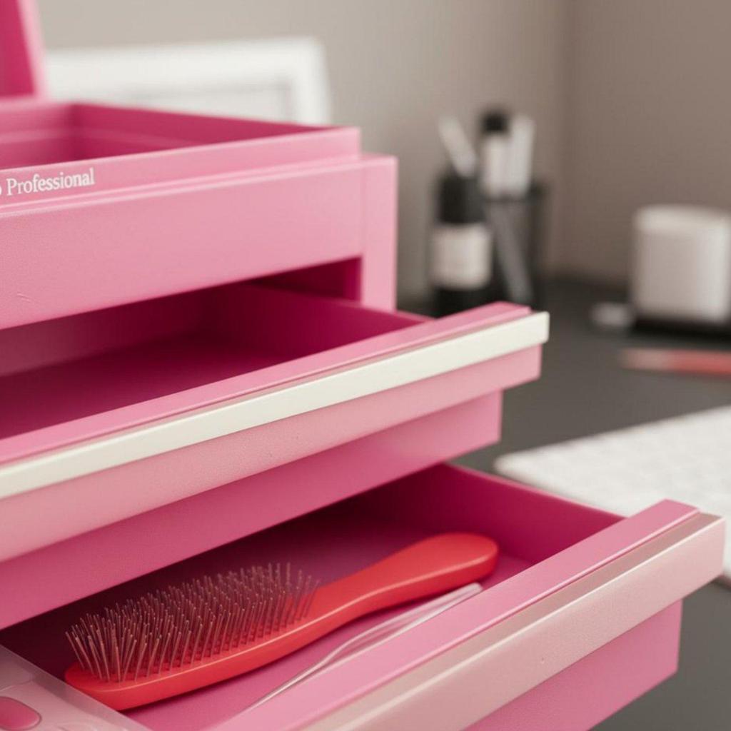 Three-Tier Storage Box Hinged Lid Metal Pull-out Drawers