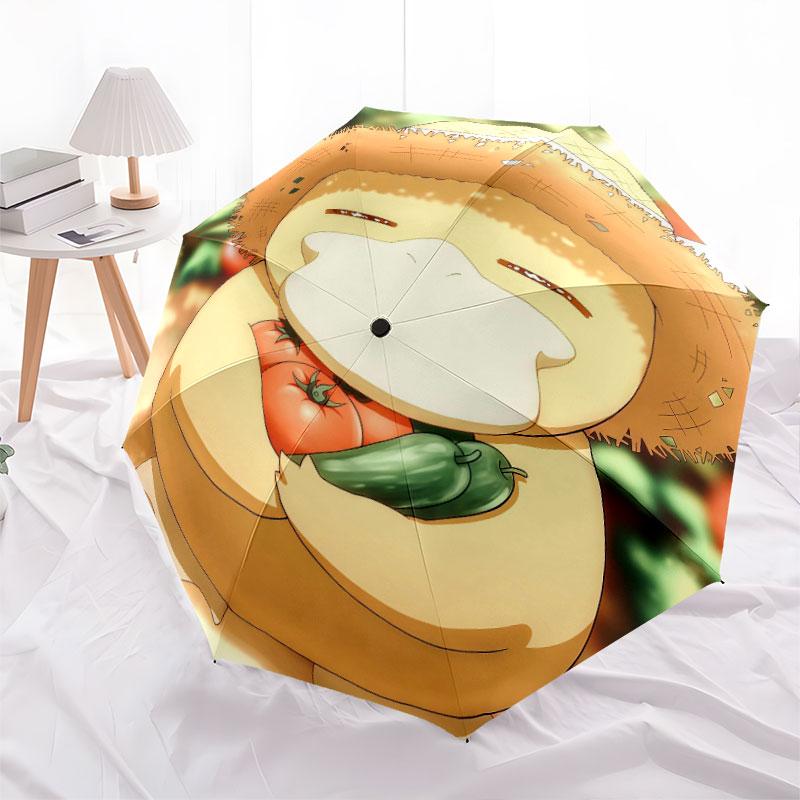 Psyduck Cartoon pattern, automatic folding umbrella, portable and foldable design, 8 ribs, a Christmas or birthday gift.