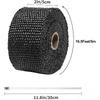 Exhaust Heat Wrap,2”X 16 Ft, Motorcycle Fiberglass Heat Shield Tape With Stainless Ties, Black