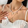 Bohemian Pearl Beaded Necklace Starfish Shell Pendant Necklace Holiday