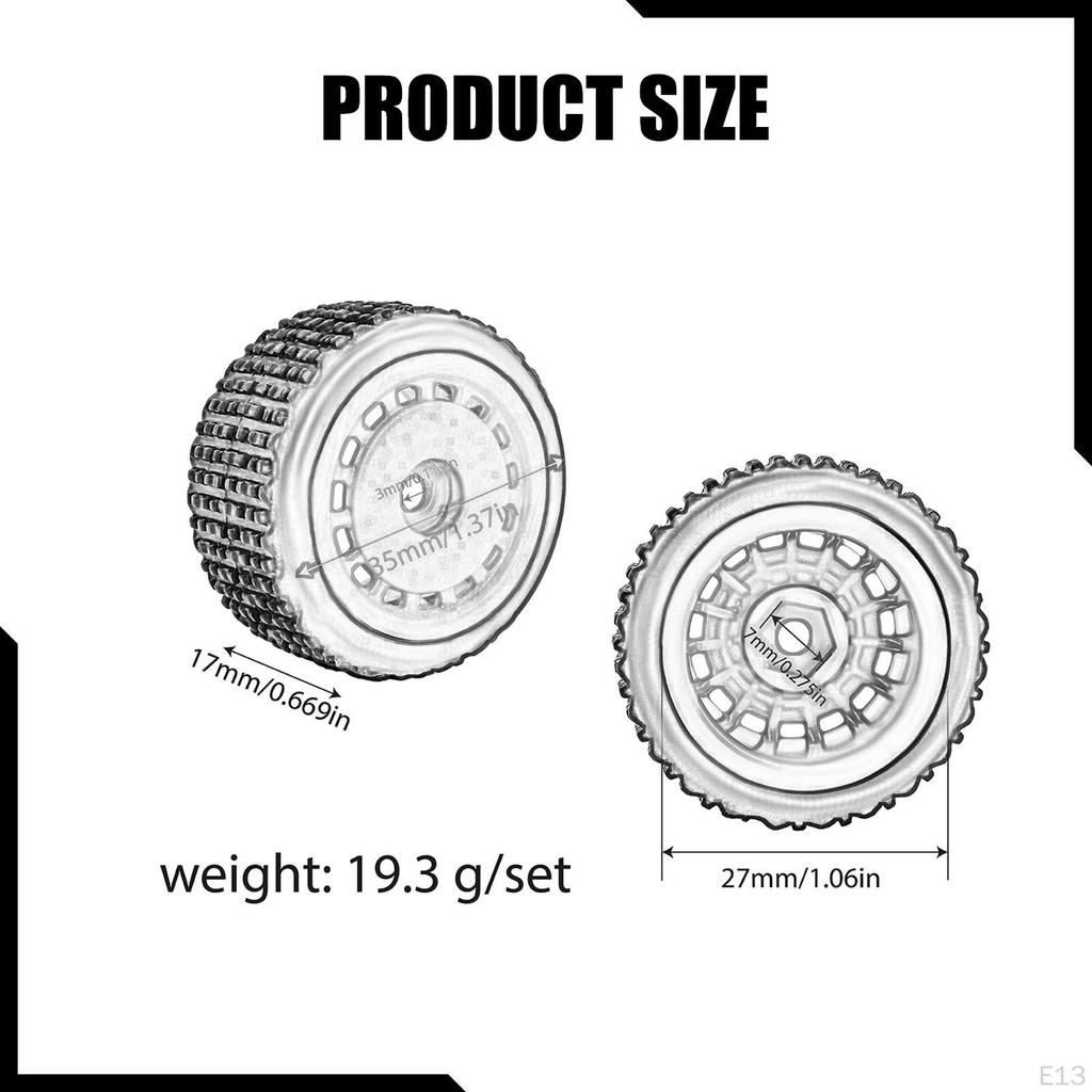 4 Pieces RC Wheel Rims Replaces Professional Lightweight Upgrade Part 1/28 Car