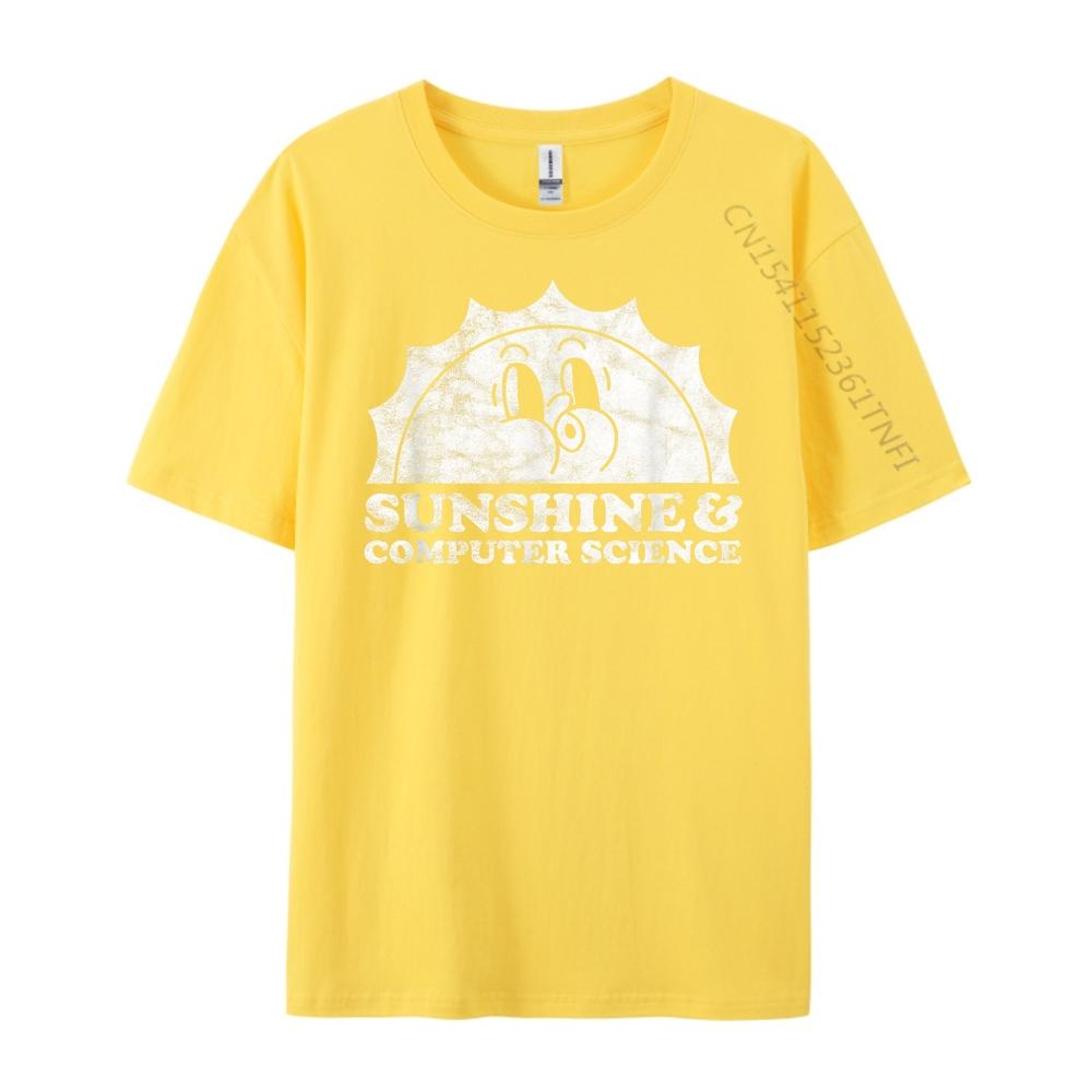 Sunshine And Computer Science Technology 3XL Men Clothing Mens Cotton TShirt Vegan