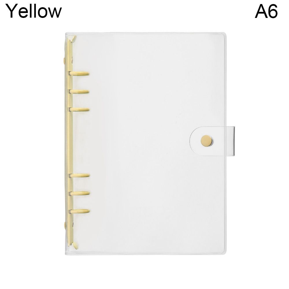

New Storage File School Supplies Notebook Binder Transparent Folders Binder Pockets A5A6 yellow-A6
