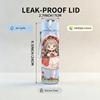 1PC Red White Dress Girl Rose Flower Pattern 750ml Color Plastic Sports Water Bottle Leakproof Flip Straw Lid Suitable for Sports Office Home Use