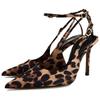 Zara Polyester Print Pointed Toe Stiletto Heels 9Cm Women Heels Leopard 12236410