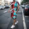 Summer men's casual 3D knife printed T-shirt set fashionable  creative O-neck T-shirt+shorts outdoor trendy sportswear