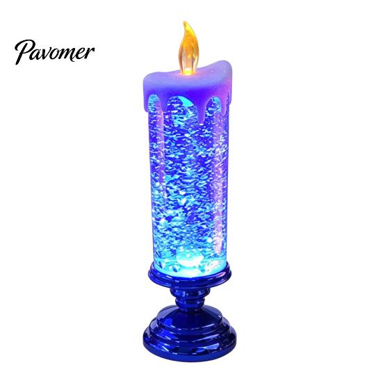 Flameless Candle Lantern Christmas LED Lamp, Glimmering Glitter Glow with Sparkling Room Ornament Simulated Flame, Holiday Tabletop Decoration
