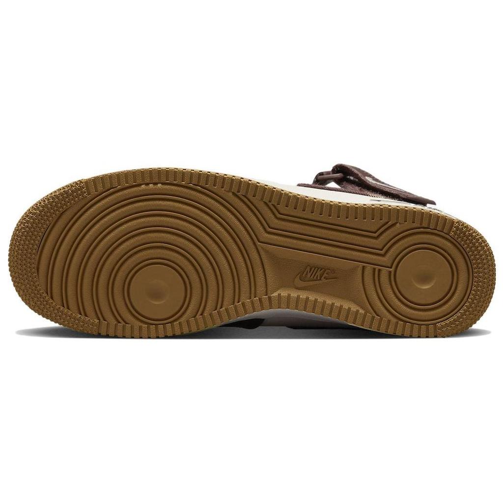 Nike Air Force 1 Mid Braun Kariert Herren Sneaker Blass-Elfenbein Kakao-Wow-Pink-Blüte DV0792-100