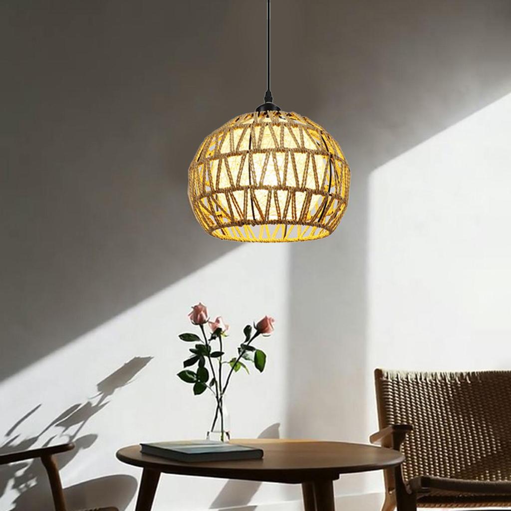 Pendant Light,Woven Lamp Shade,Ceiling Light Shade,Handmade Lampshade,Rope Shade