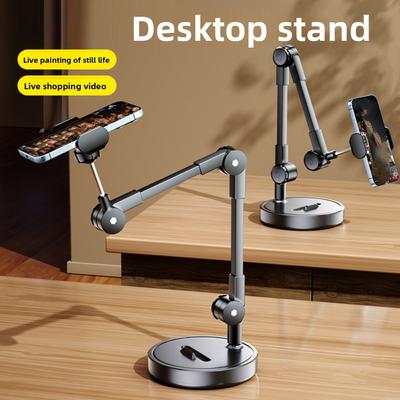 Suport telescopic pentru telefon cu rotație 360°, înălțime reglabilă, suport pentru telefon de birou, accesorii pentru telefon