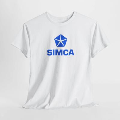 Retro 1970s Simca Unisex Heavy Cotton Tee | Vintage Style T-Shirt, Casual Wear
