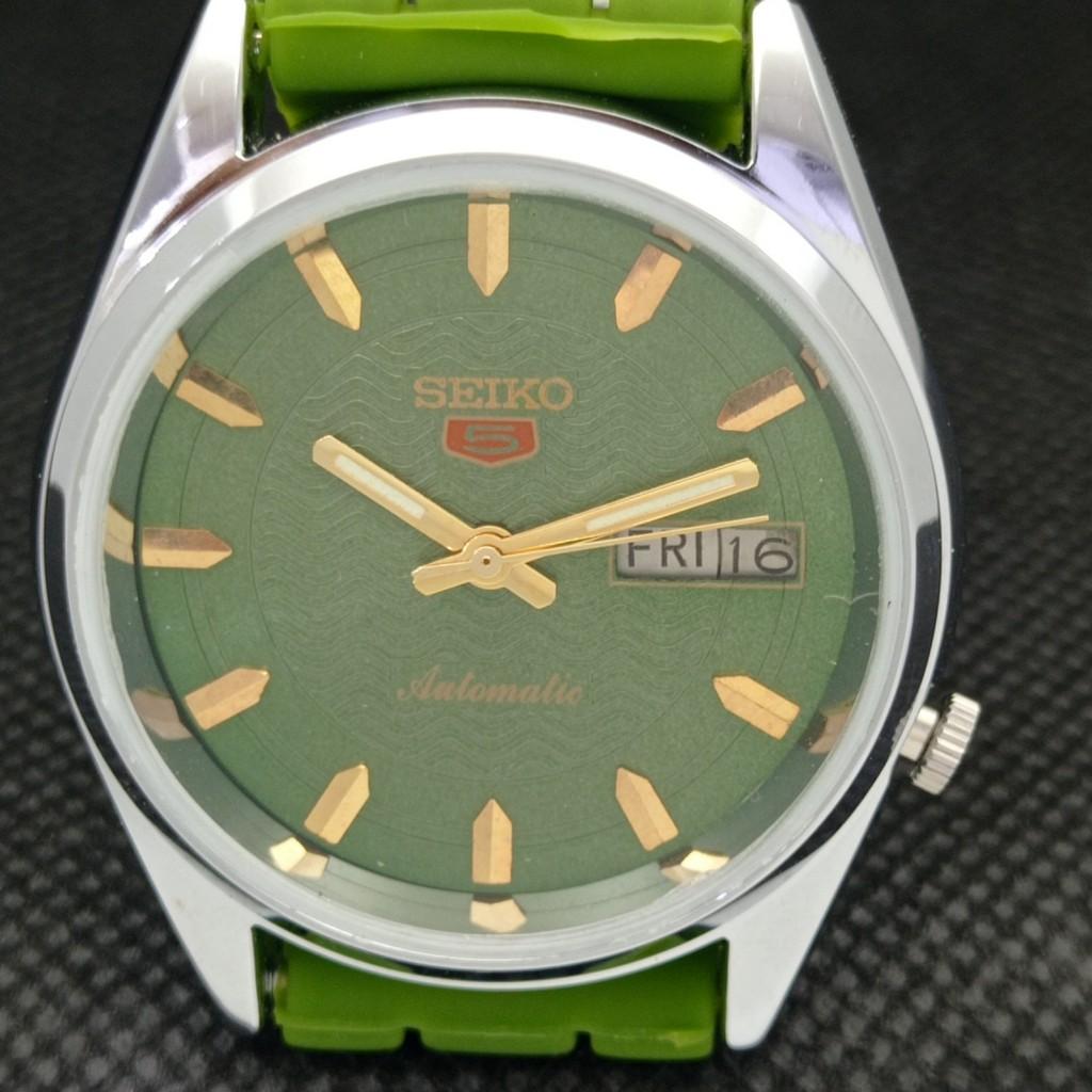 REFURBISHED VINTAGE SEIKO 5 AUTOMATIC JAPAN MENS D/D GREEN WATCH 603-a313722-9 SKU603-a313722