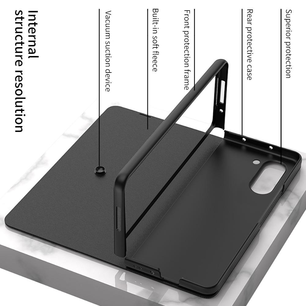 Samsung Z Fold5 Cross-border Leather Flip Cover with Painted Design - 5G Protective Case