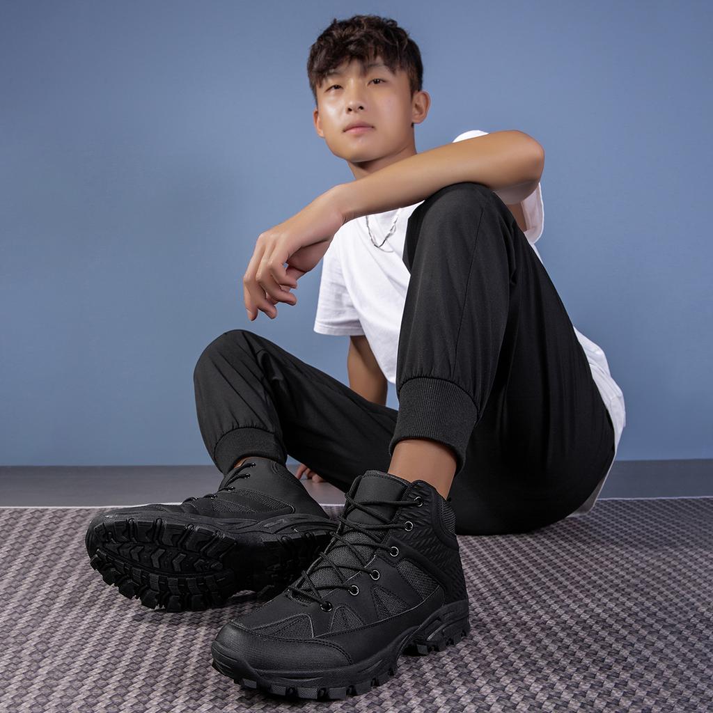 TUINANLE Scarpe sportive da uomo nere, traspiranti, con plateau, scarpe casual antiscivolo per uomo