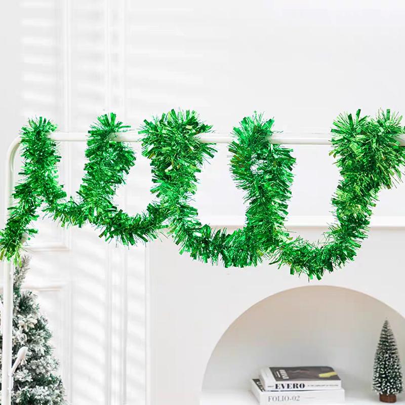 1.5/30M Long Bold Thicked Stripes Christmas Garland Colorful Christmas Wrapping Tinsel Ribbons Bar Wedding New Year Party Decor