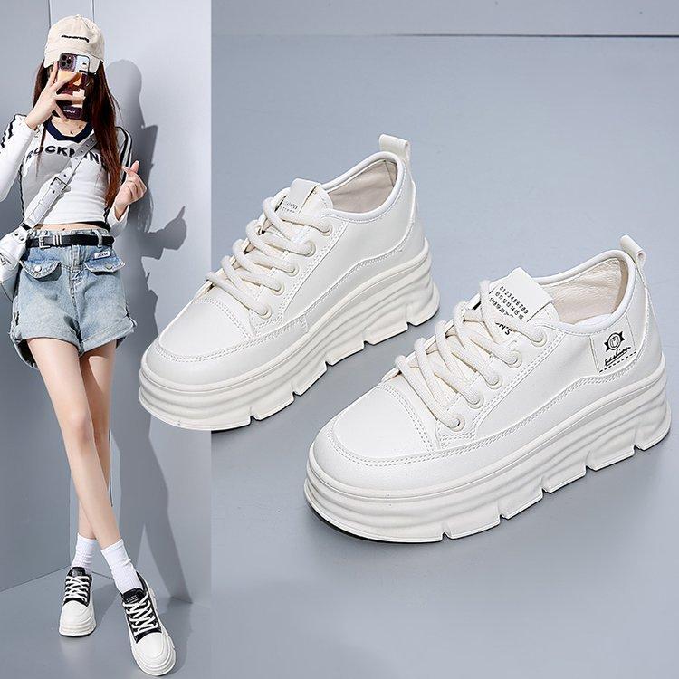 [Yushilai] Thick-soled inner height-increasing single shoes for women's 2025 new spring new sports versatile fashion casual shoes
