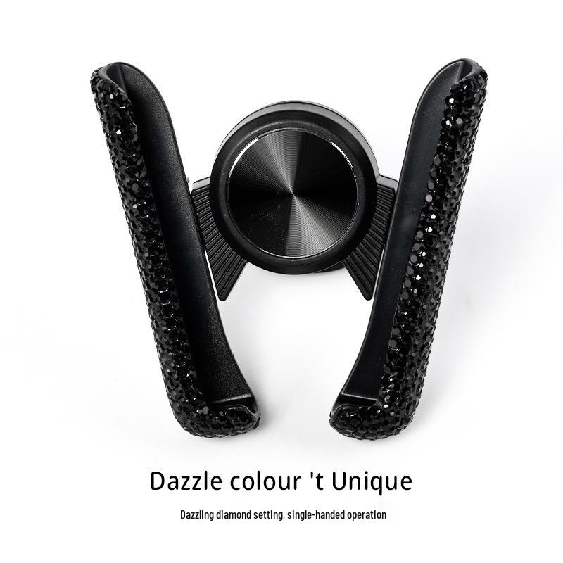 

V-образный держатель для телефона в машину с бриллиантами и гравитационным сенсором для воздуховода и консоли