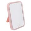 Lighted Makeup Mirror Pink LED Touch Control Square Mirror Desktop Fill In Adjustable Brightness Rotative Vanity Mirror