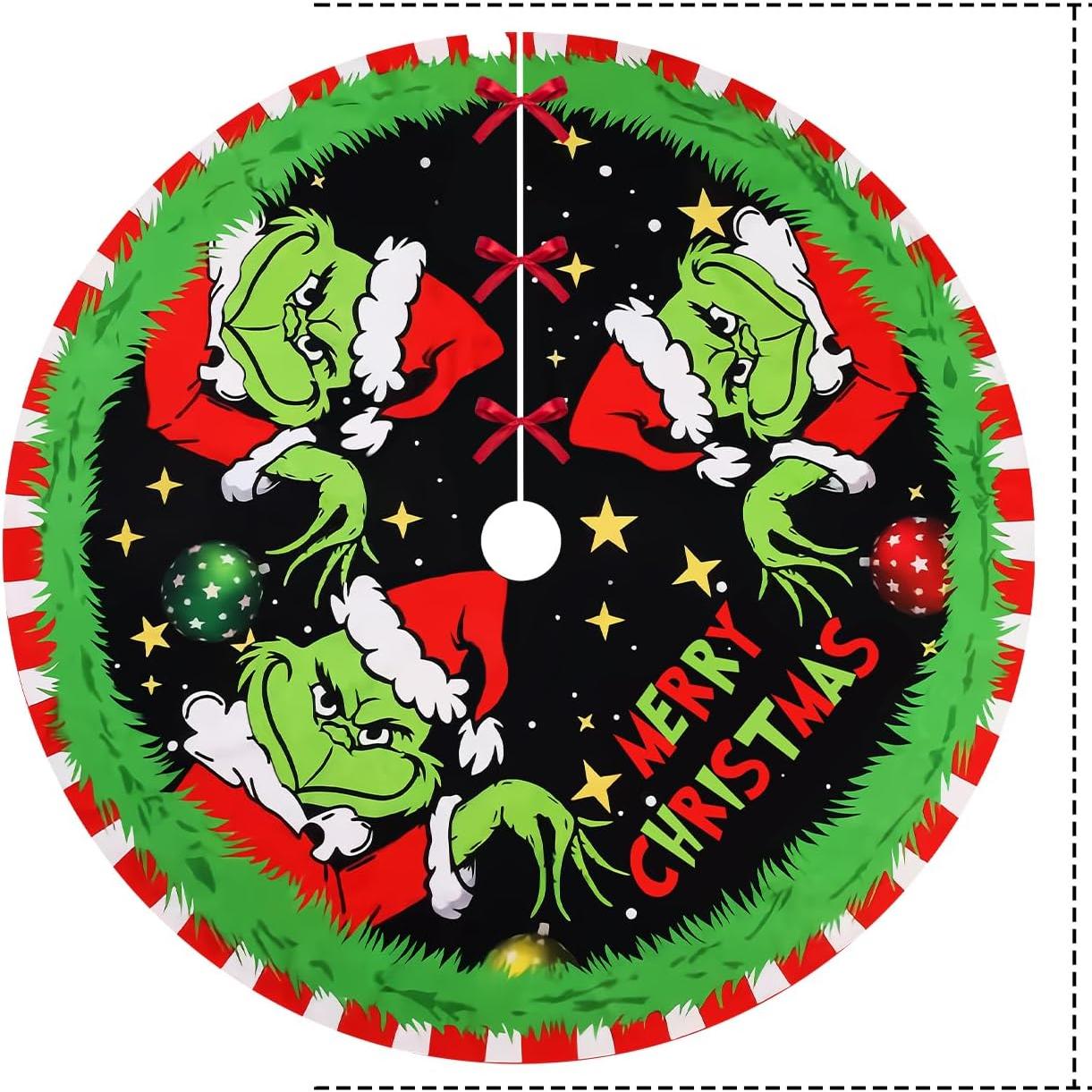 

Юбка для елки Рождественские украшения Мягкий красный зеленый Рождественский декор Коврик для рождественских праздничных украшений diameter-120cm