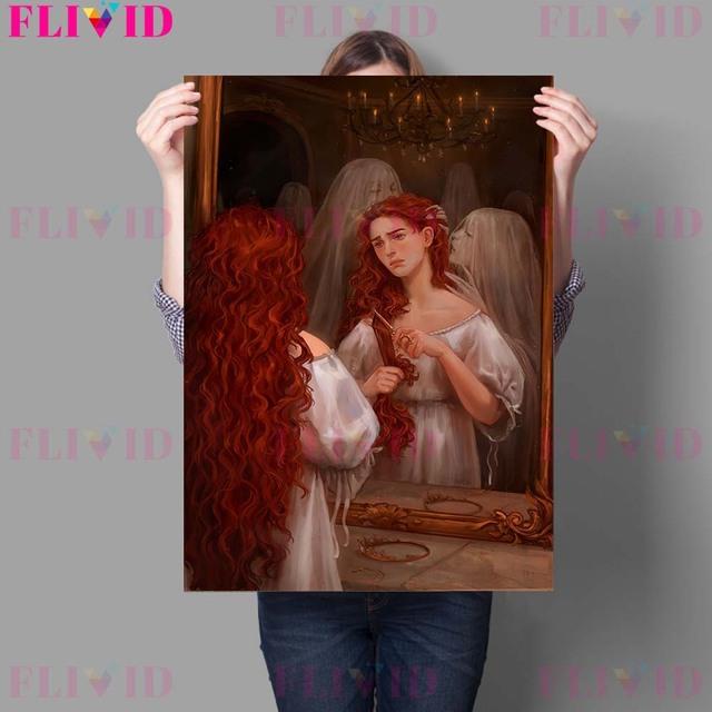 Witch Sabbath and Ghosts In the Mirror Witnage Wall Art Print Witch Scarecrow Retro Poster and Print Home
