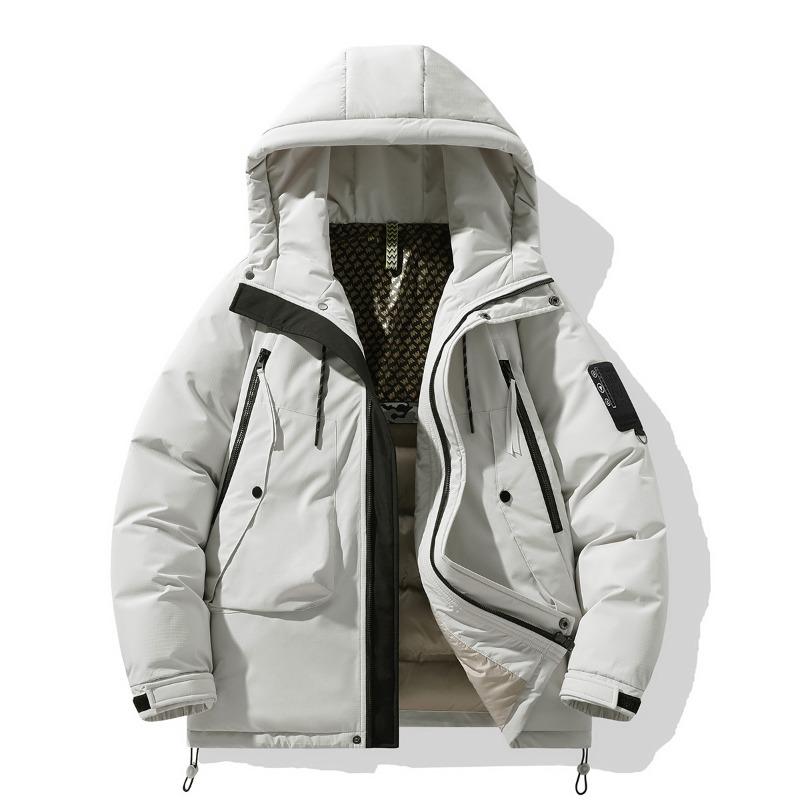 

Зимняя модная уличная куртка пуховик модная свободная повседневная с капюшоном многокарманная парная куртка M