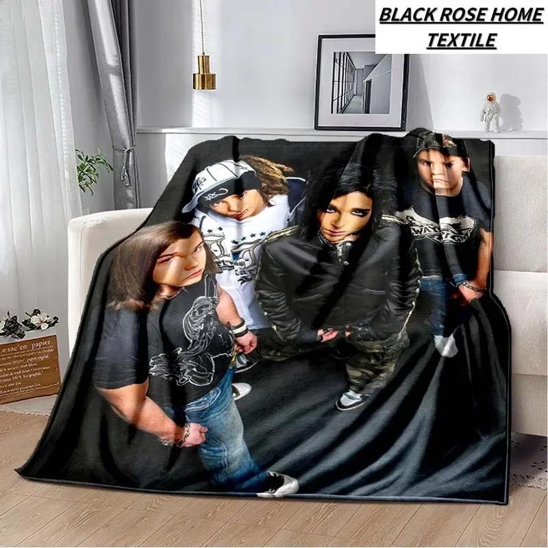 Coperta Artistica di Moda Tokio Hotel Rock Band Lenzuolo di Lusso per Camera da Letto Coperta Calda per Viaggi all'Aperto Campeggio Picnic Pausa Pranzo
