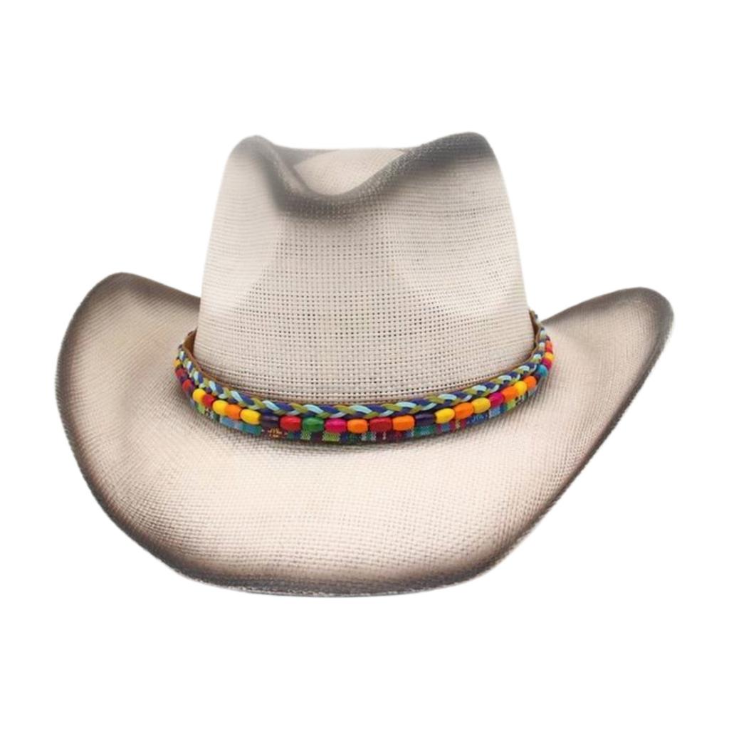 Ethnischer Stil Western Cowboyhut Hochwertiger Lässiger Hut Performance-Hut Sommer Strohhut