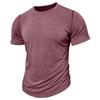 Magliette estive casual da uomo con scollo a giro, vestibilità attillata, a maniche corte, basiche, solide, da allenamento, traspiranti, sportive, traspiranti, per uomo