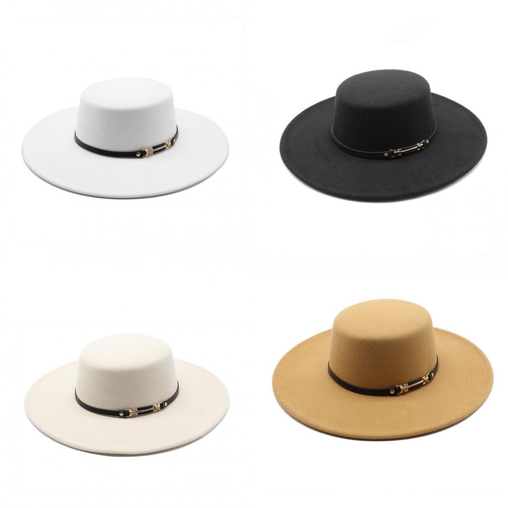 Fashion Wool Felt Sun Hat For Women With Wide Brim Summer Sun Protection
