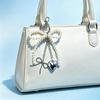 Yogodlns Bowknot Heart Pendant Women Sweet Charm White Pearl Bow Backpack Bags Pendants Decoration Gifts