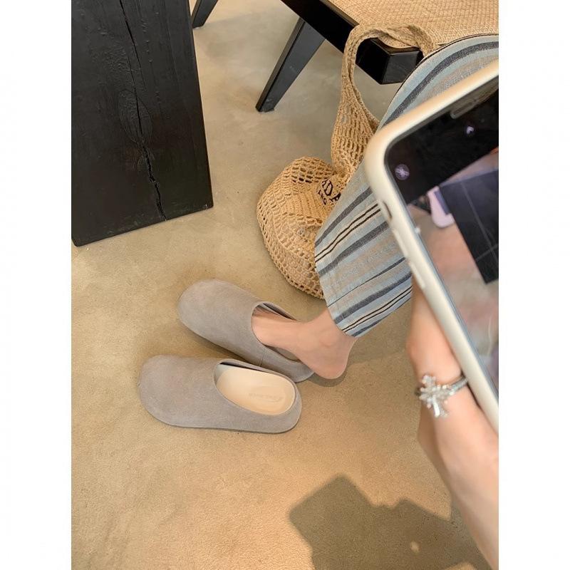 [] Shinjuku holiday~ 5cm height increase thick bottom lazy bag head slippers women's bread drag half drag