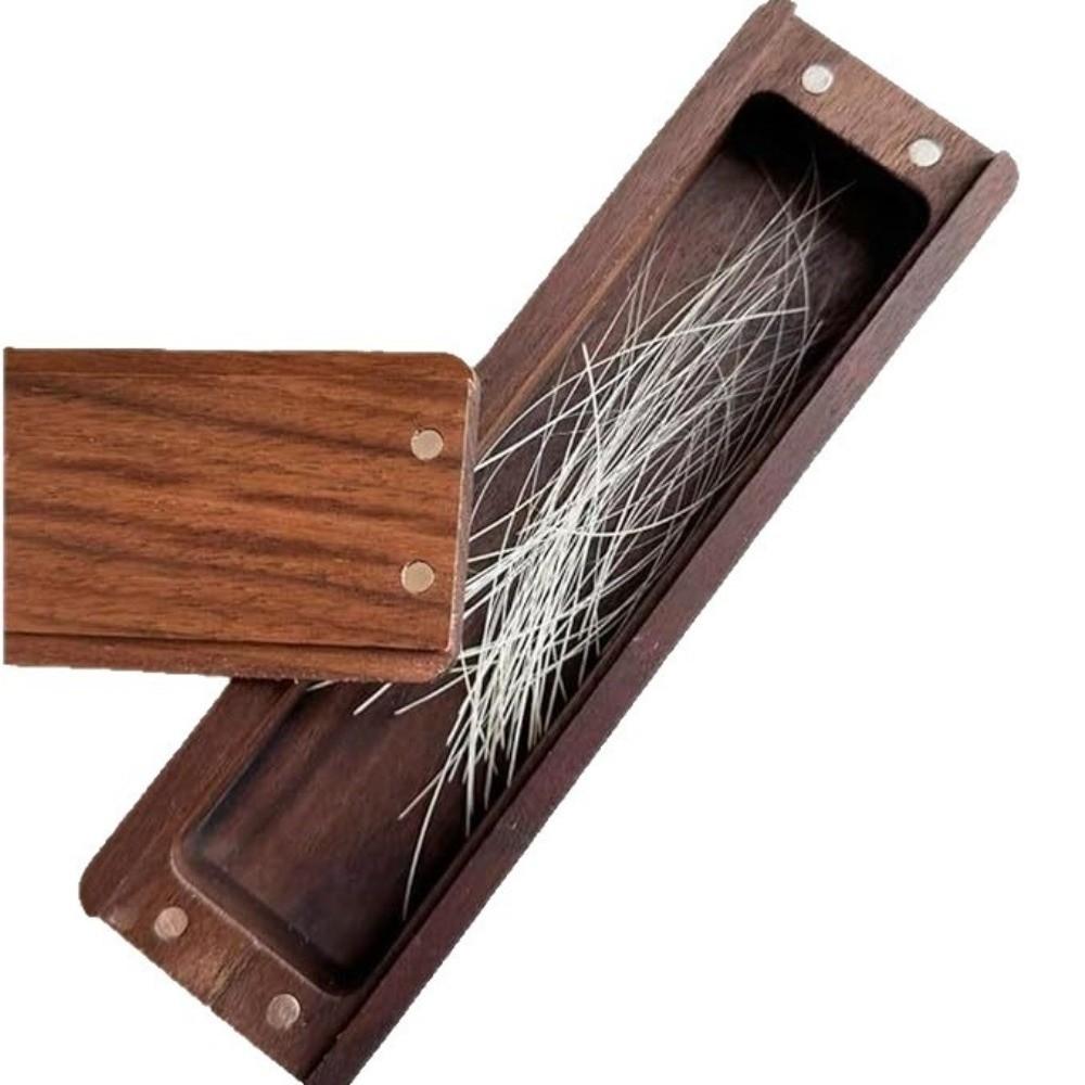 Solid Wood Walnut Wood Cat Whisker Box Elegant Design Pet Memorial Box  Memories Collecting