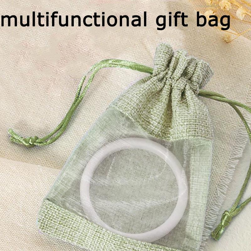 WTEMPO Clear Window Gift Bags Pearls Beads Jewelry Small Presents Packaging Drawstring Bags Perfect for Wedding Birthday Party Favors