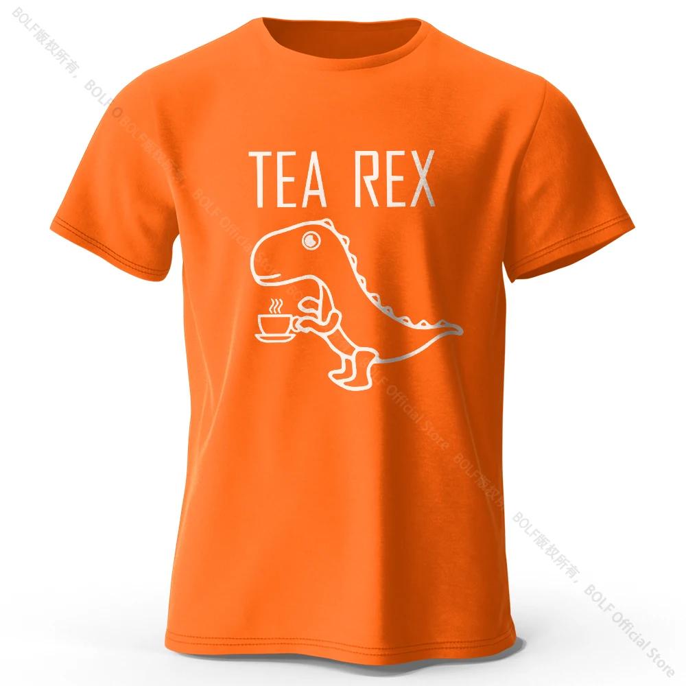TeaRex Dinosaur Printed 100 Cotton TShirt Soft Breathable Round Neck Short Sleeve Tee Unisex Fun Quirky Style
