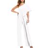 Women Ladies Solid Cold Shoulder Loose Playsuit Party Jumpsuit Long Trouser