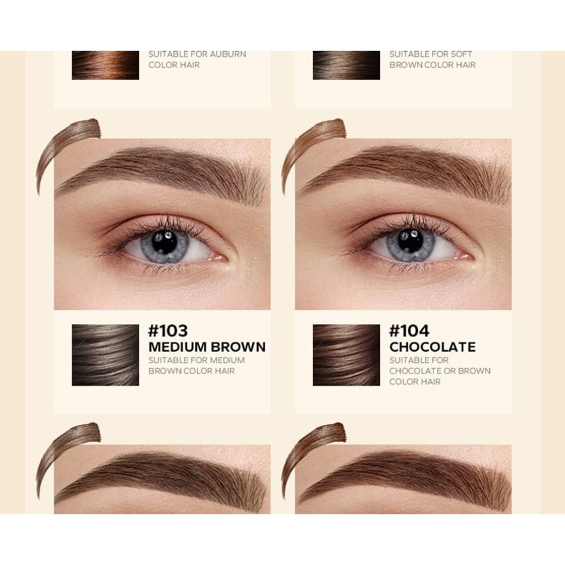 BEAUTY GLAZED - Natural Shaping Eyebrow Cream with Brush - 6 Colours