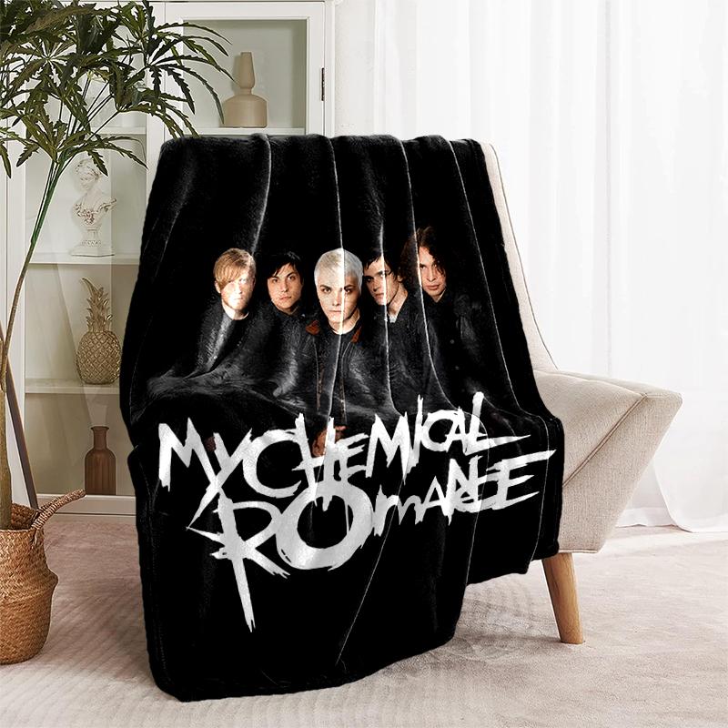 1pc Blanket My Chemical Romance Print Design, Lightweight Blanket for Sofa, Bed- Soft &Warm, Gift for All Seasons like Christmas, Halloween